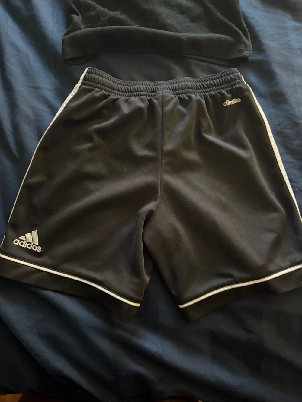 adidas Black Shorts with White Stripes - Kids